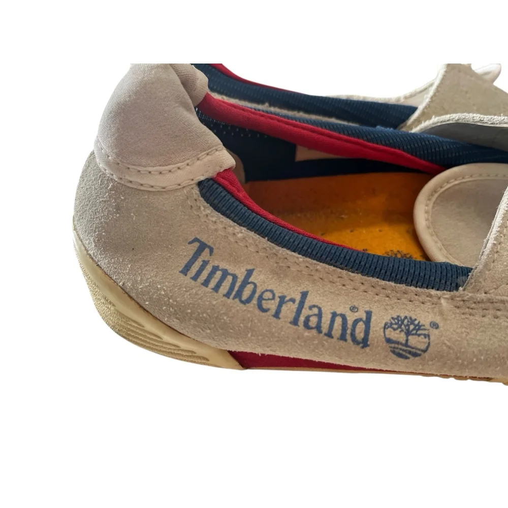 Timberland Suede Casual Loafers Shoes Size 9M RARE Red Blue Tan Men's Boating
